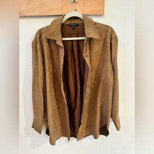 Banana Republic Tan Vegan Suede Shirt Jacket